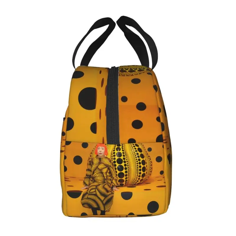 Custom Yayoi Kusama Pumkin Insulated Lunch Bags for Women Abstract Art Portable Cooler Thermal Bento Box Kids School Children