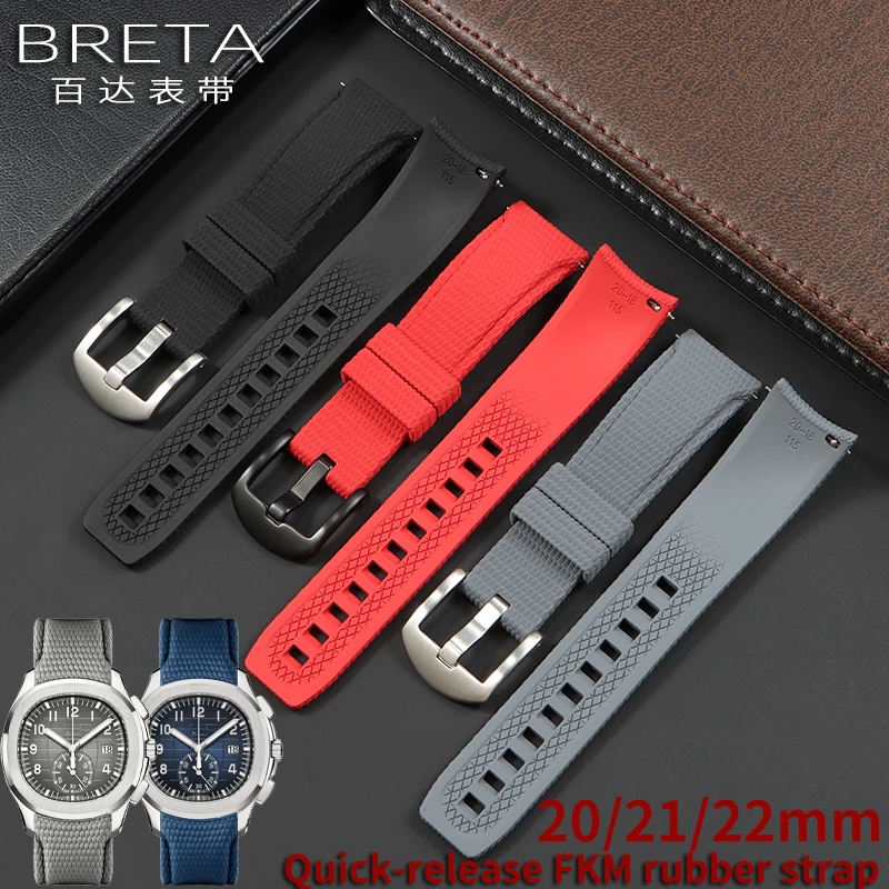 Nuevas Correas de Reloj de Goma con Extremos Curvos de 20 mm, Correa de Reloj Militar de 21 mm y 22 mm, Correas de Reloj FKM para TAG Heuer, Omega, Swatch, para Hombre