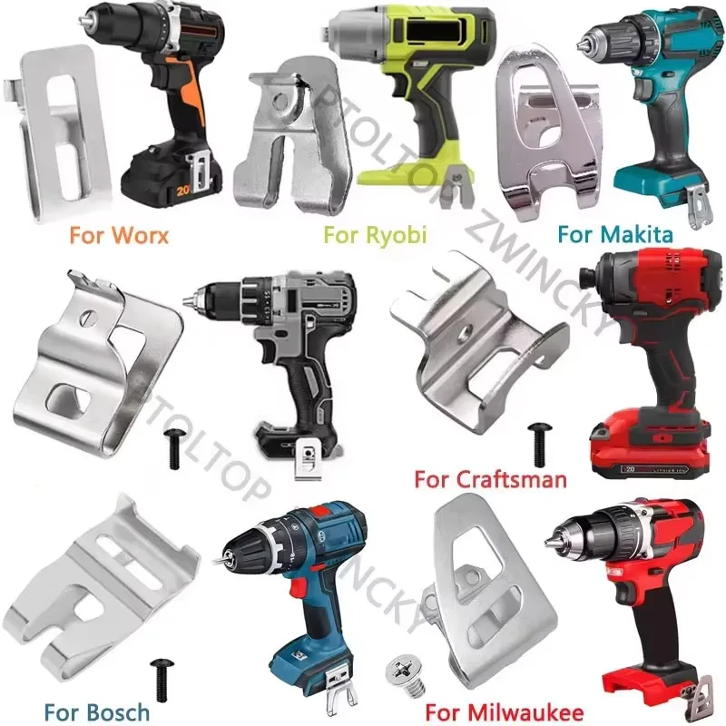Holder Clip Hooks Power Tool Part for Dewalt/Bosch/Makita/Milwaukee/Worx 18V 20V Cordless Drills Wrench Electric Drill Belt Hook