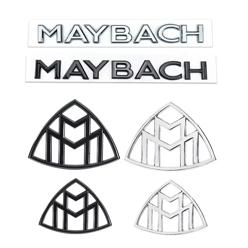 3D ABS Side Emblem para Maybach Car, Logotipo GLS GLE S500, Traseiro Bumper Cauda Porta Tronco Adesivo, Styling Acessórios, 1Pc