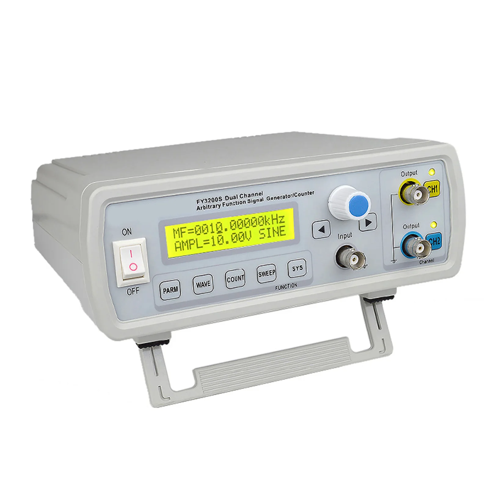 

Цифровой двухканальный генератор сигналов с функцией DDS, измеритель частоты импульсов произвольной формы сигнала, 12 бит, 250 MSa/s, синусоида, 6MH