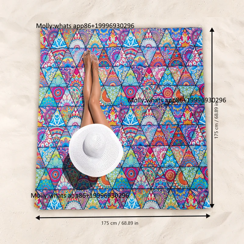 large-printed-nordic-style-beach-mat-moisture-proof-nylon-waterproof-picnic-blanket-lightweight-foldable-camping-pad-for