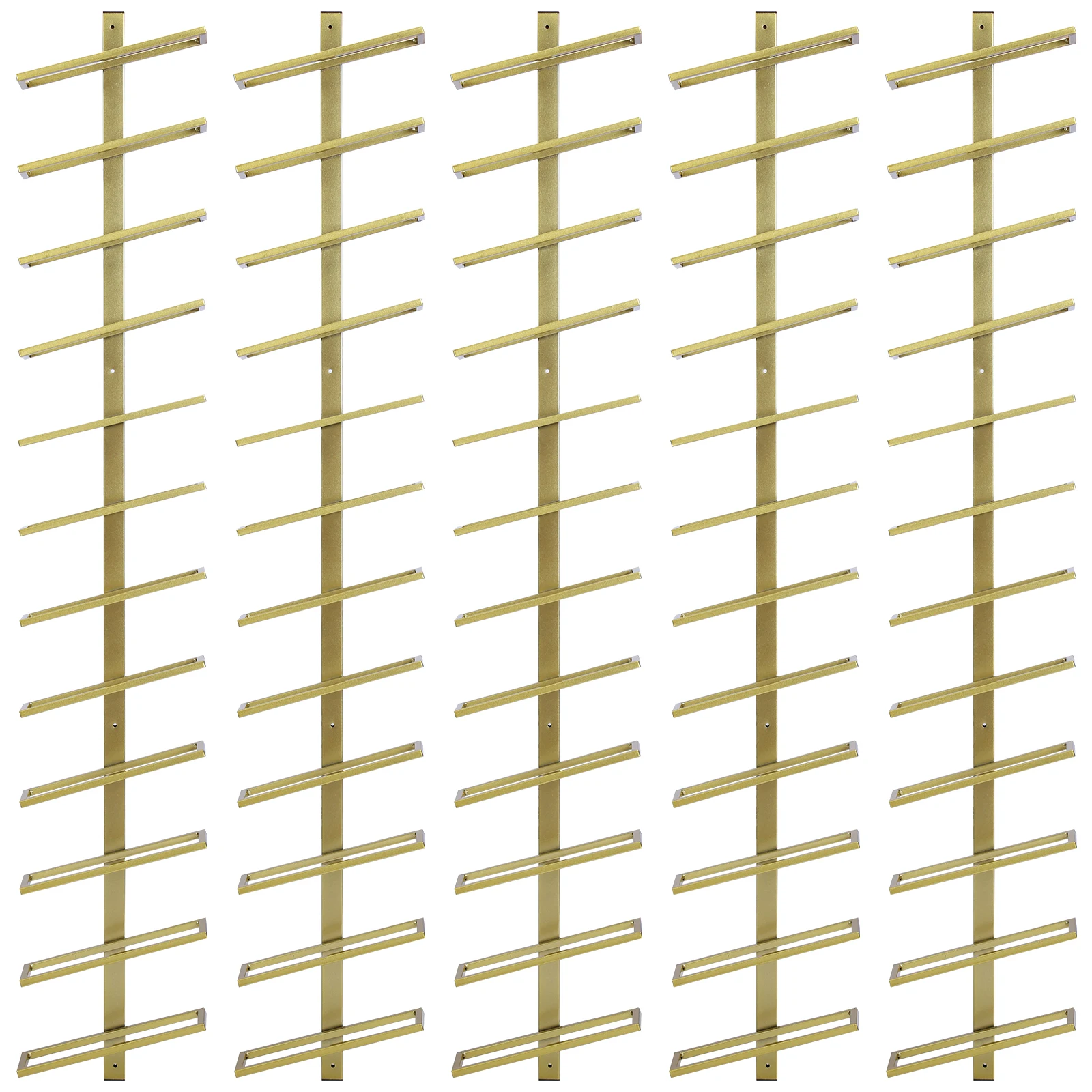 

Настенная винная полка из 5 упаковок для 60 винных бутылок Держатель для винных бутылок (золотой)