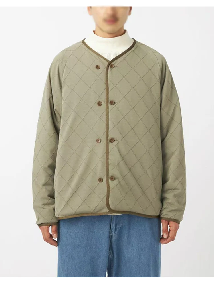 NAmica BTNER Collaborative Knitted down Inner Lightweight Optical Jacket Diamond Patterned Loose Fit Youthful Popular Outerwear