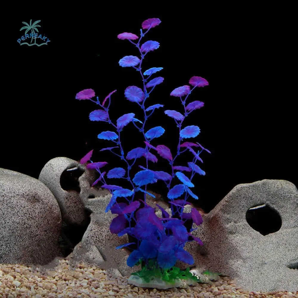 Piante subacquee artificiali realistiche Simulazione Piante acquatiche artificiali finte Plastica 40 cm Paesaggio di erba subacquea