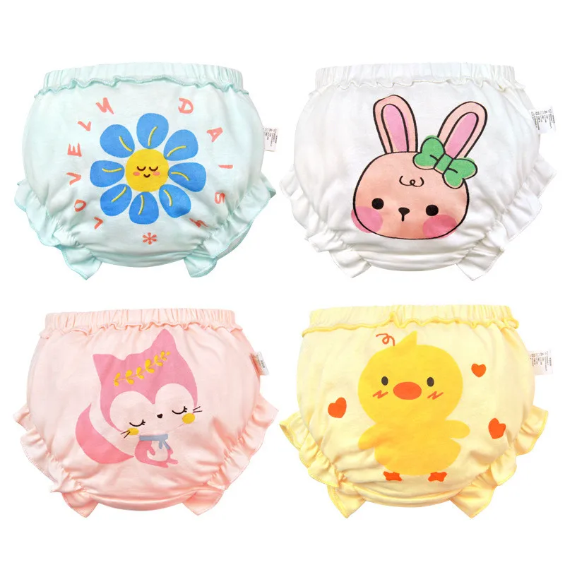 Baby Underwear Cotton Ruffled Bow Girl Panties Newborn Baby Girl Shorts Underwear 0-2 Years