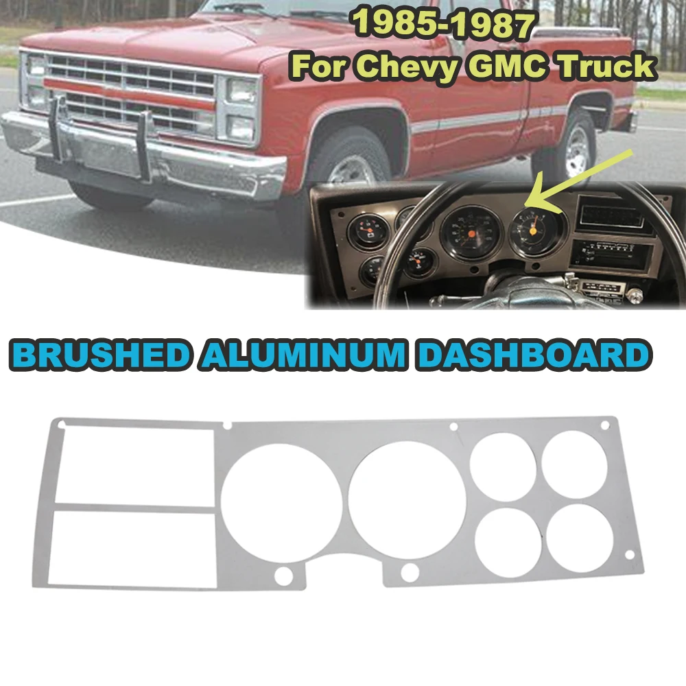 Per Chevy GMC Truck 1985 1986 1987 Cruscotto in alluminio spazzolato 81-9281-A Parti automobilistiche