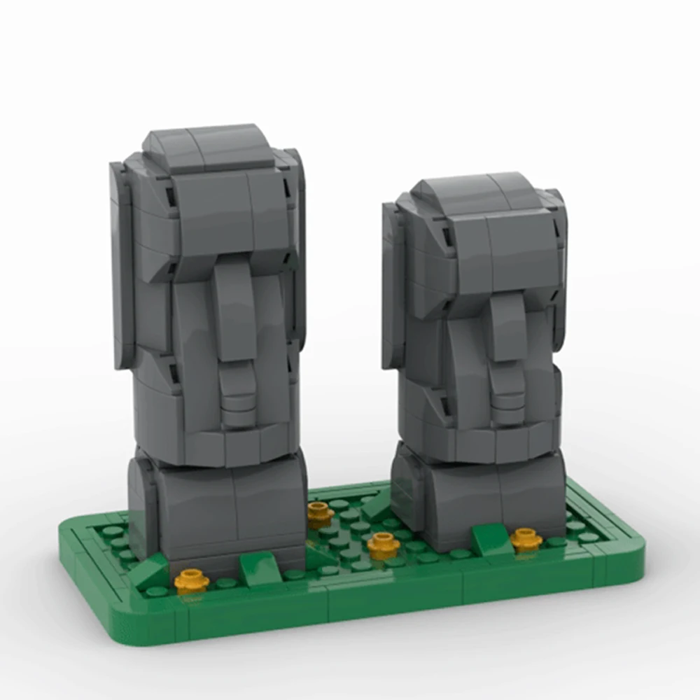 World Famous Architecture Micro Diamond Block The Statue Of Easter Island model Moai Nanobricks Toys Building Bricks Collection