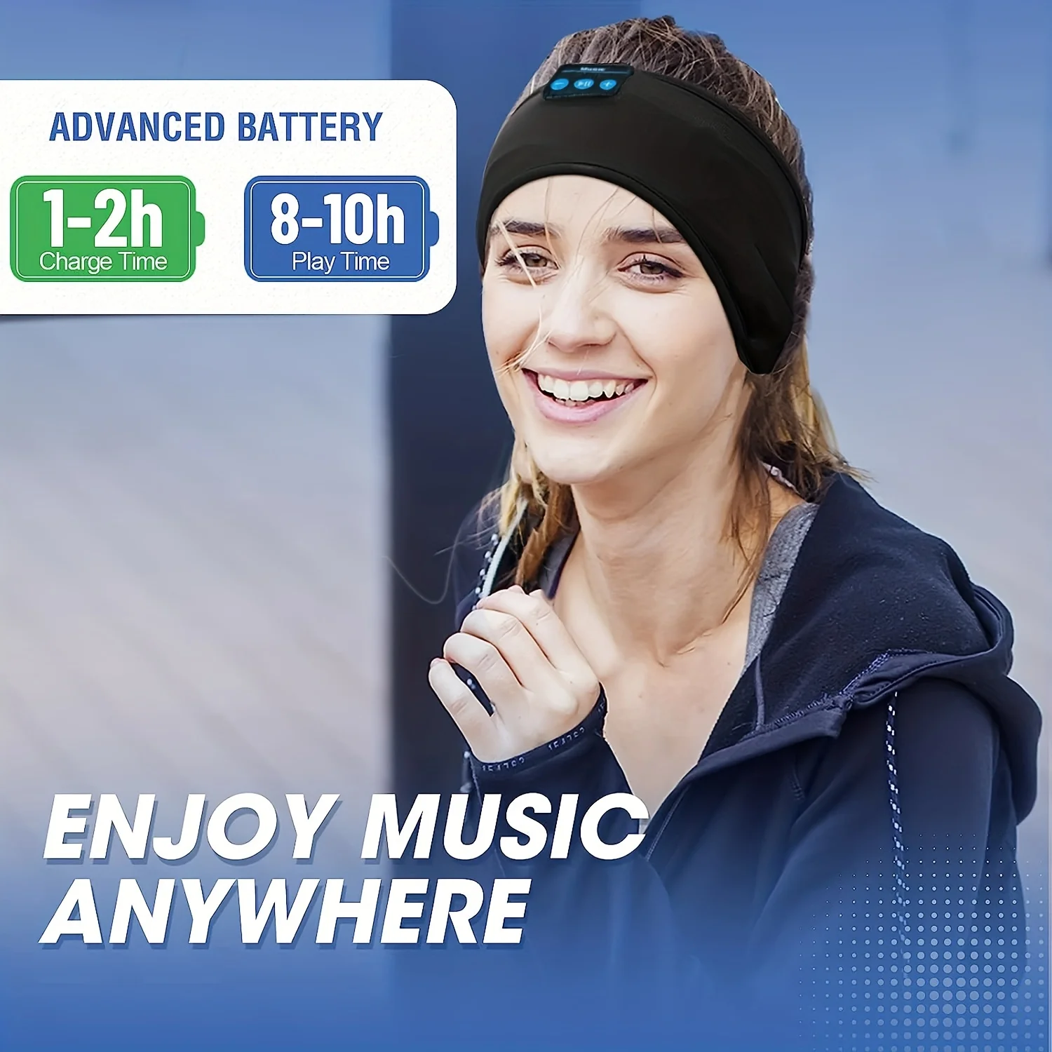 WirelesS Sleep mask, BT Sports Headband Headphones With Ultra-Thin HD Stereo Speakers, Perfect For Sleeping