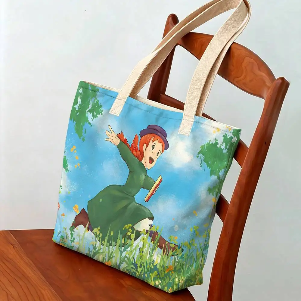 Anne von Green Gables Tragetasche, Studentenhandtasche, Damen-Einkaufstasche, Einkaufs- und Aufbewahrungstasche, Geschenkhandtasche für Mädchen – Detail 5