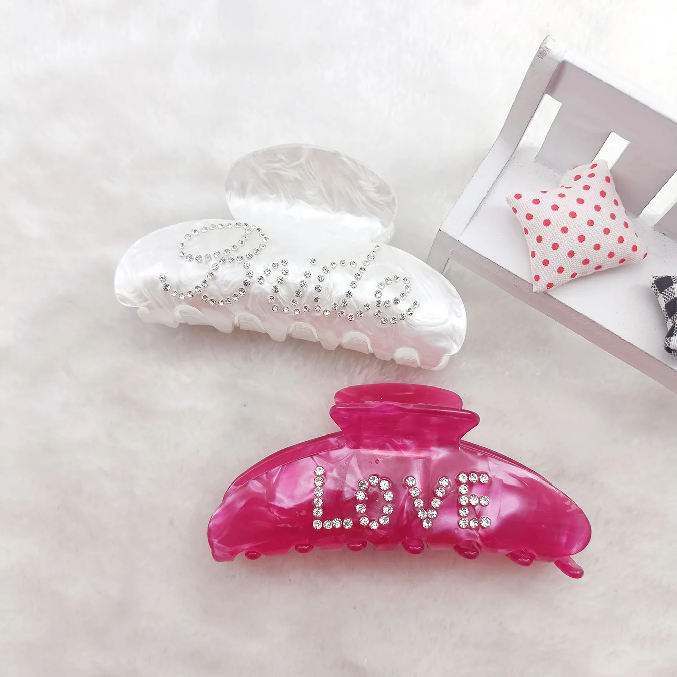 أنيقة التسلق حجر الراين العروس رسالة كبيرة خلات مشبك شعر مقاطع للنساء الأبيض الوردي تصفيف الشعر اكسسوارات هدية الزفاف