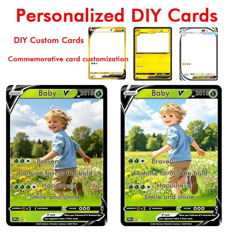 

For Pokemon Cards Custom Card Style Anime Photo Portrait Trading Card Gift for Pet Lovers Cards Gifts Valentine Wedding Her For