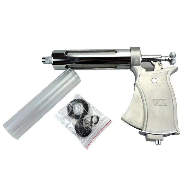50ml Semi-automatic Adjustable Continuous Syringe Injector Vaccine Cattle Pig Sheep Poultry Veterinary Equipment No Needle