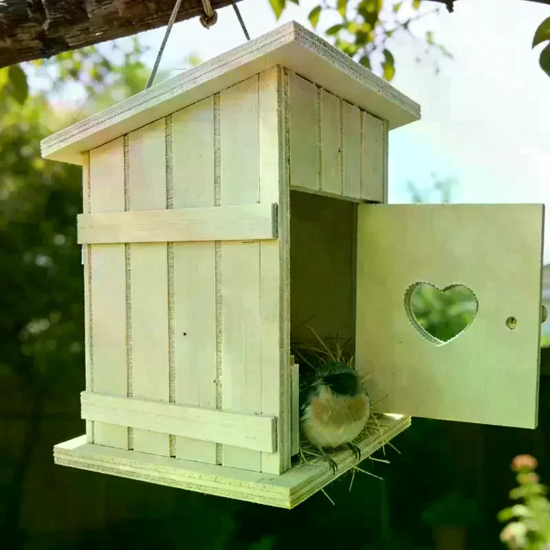 1Pcs Home Decor Dollhouse Mini Wooden Bird Nest Chicken Coop Model Outhouse Photography Props Miniature Doll House Accessories