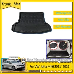 Car Trunk Mat For Volkswagen VW Jetta A6 1B Vento MK6 2011~2019 Cargo Boot Pad Protective EVA Waterproof Carpet  Liner Cover