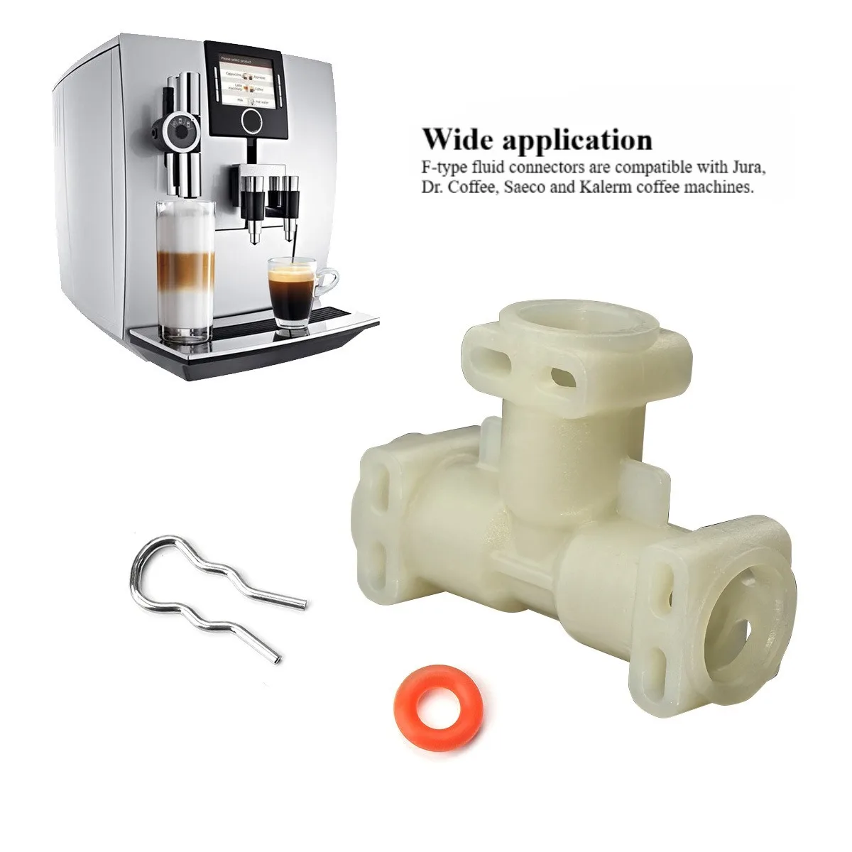T-form Fluid Connector Compatible With Jur Makers Thermoblock Fully Automatic Coffee Machine Water Line Steam Connection Joint