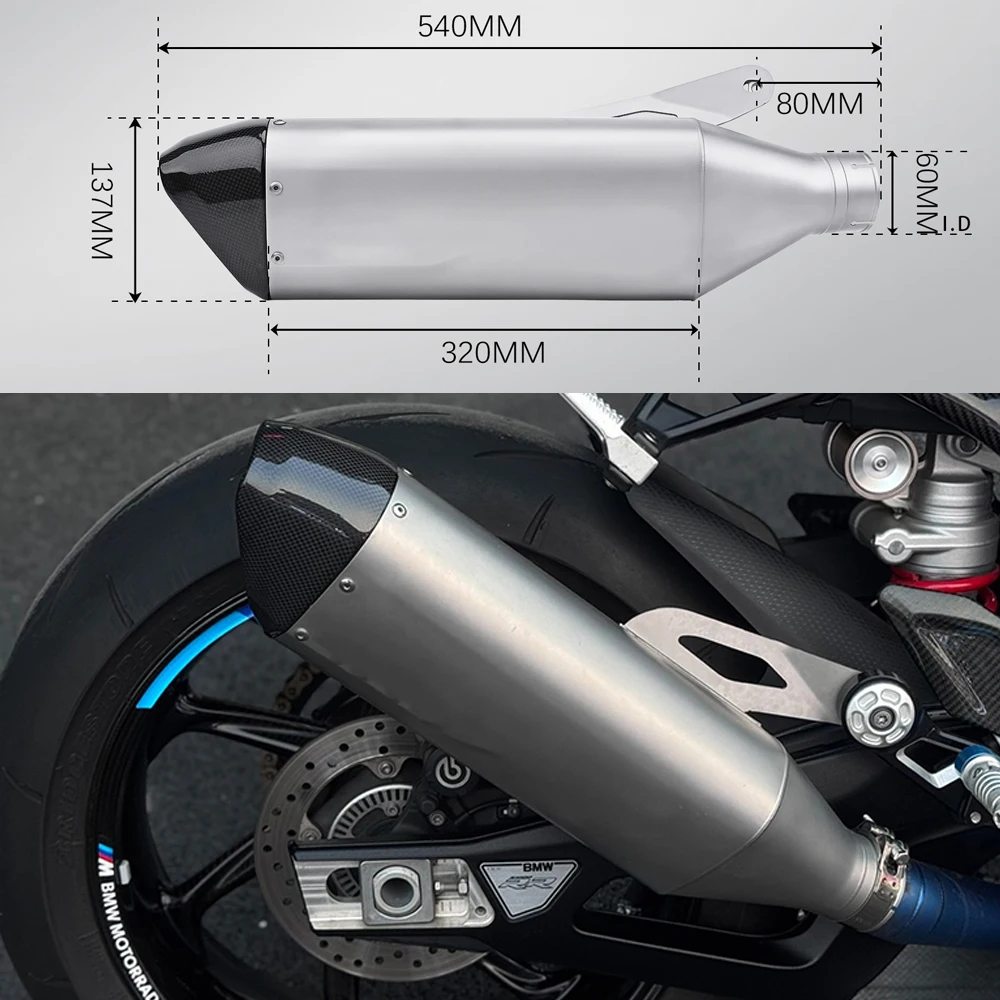 

For BMW S1000RR S1000R 2019-2024 Exhaust System Motorcycle Slip on Line Escape Racing 60mm Muffler Connect Original Pipe