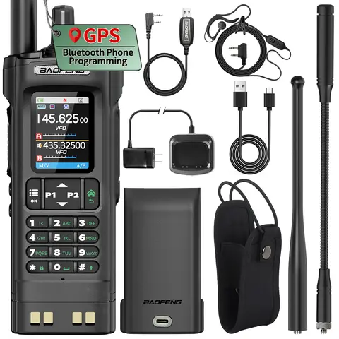 BAOFENG UV-32 GPS 워키 토키 10W 에어 밴드 블루투스 프로그래밍 무선 복사 주파수 풀 밴드 FM 장거리 양방향 라디오