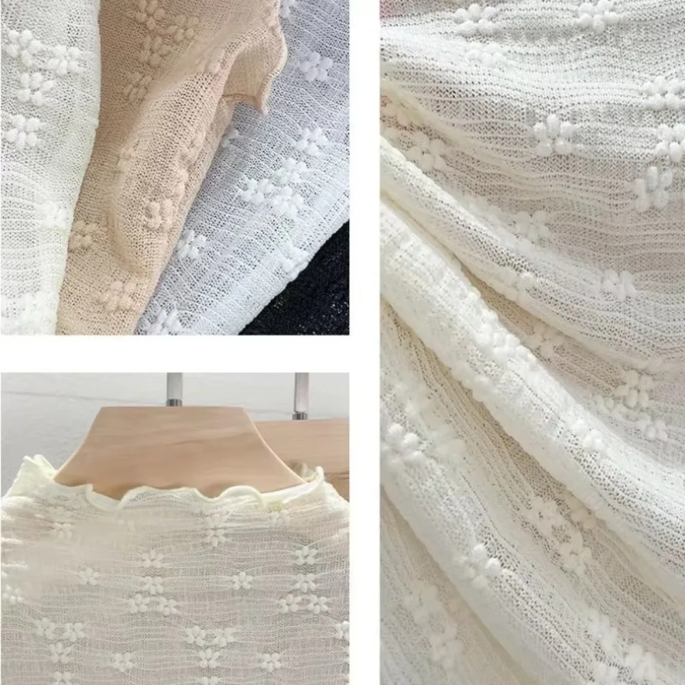 Fashion Tender Lace Tanks Casual French Style Half High Collar Detachable Slim Girlish All-match False Collar Women