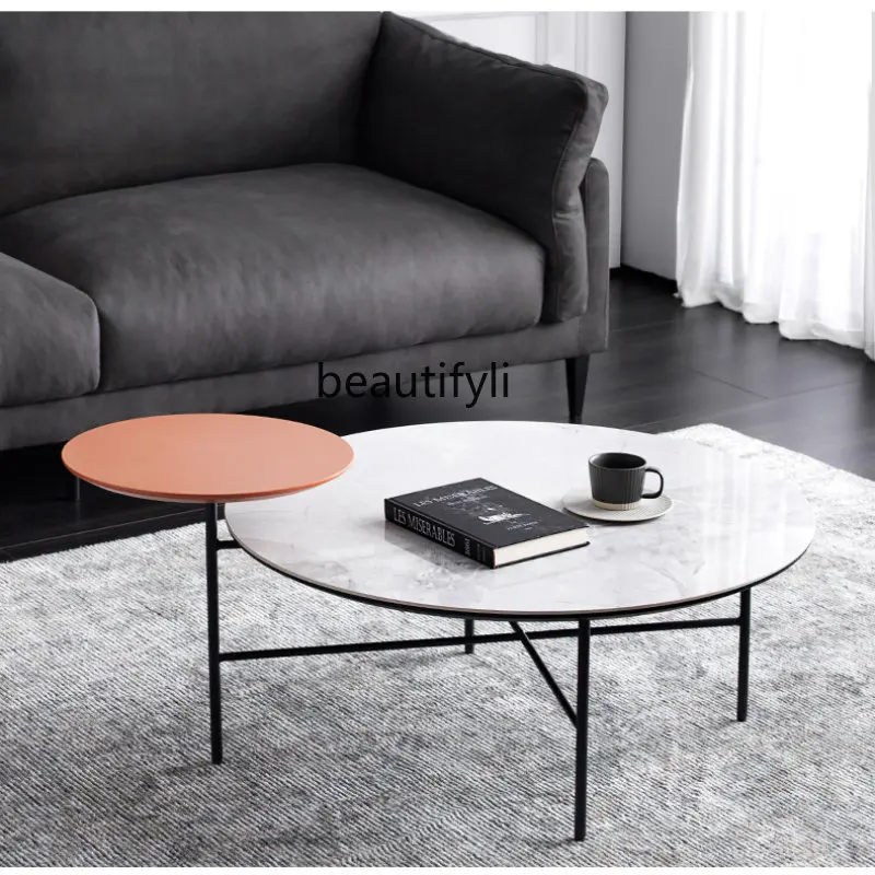 yj Simple Personality Coffee Table Modern Minimalist Ceramic Creative Mini High and Low opposite Sex Corner Table Combination