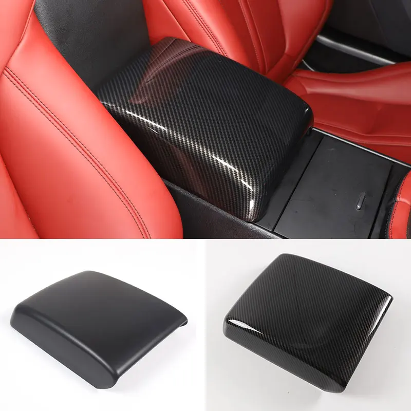 

For Jaguar F-TYPE f type 2013-2024 Car Armrest Box Protective Cover Sticker ABS Carbon Fiber Interior Accessories 1 Pcs