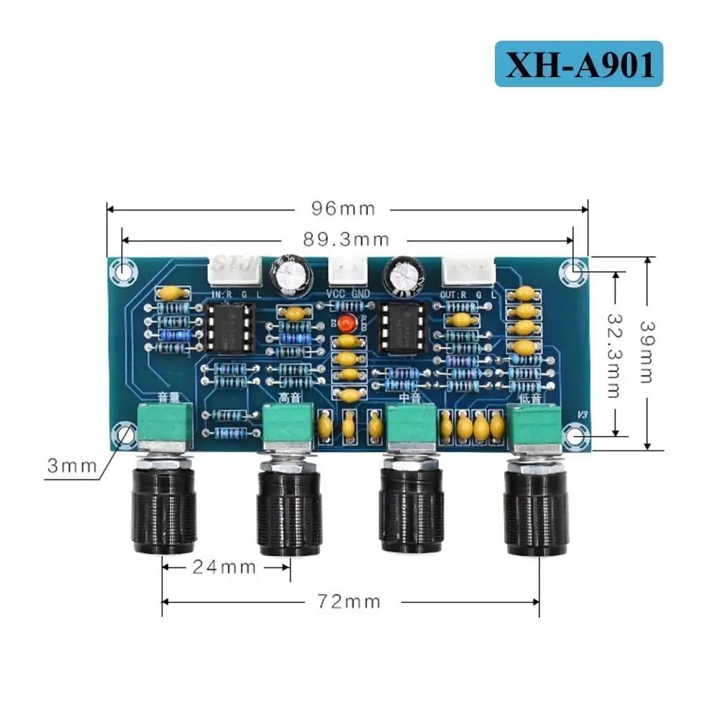 XH-A901 NE5532 Tone Board preamp Pre-amp With treble bass volume adjustment pre-amplifier Tone Controller For amplifier Board