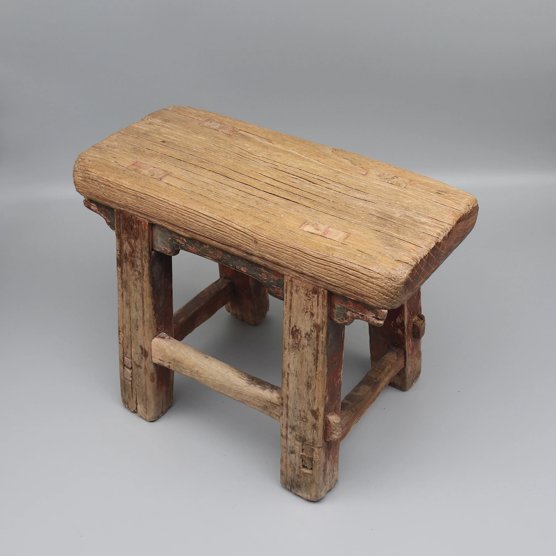 古い中国のキッチンスツール、小さなバスルームベンチ、植物ベース、フットレスト