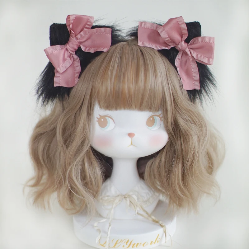 Lolita zubehör bogen schwarz katze ohr haarnadel Lolita tiara anime cosplay katze ohren