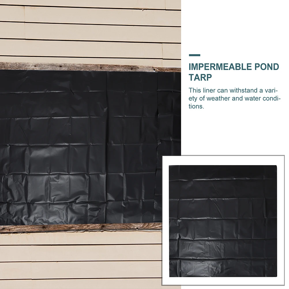

Pond Liner 1.2x2.1m Black HDPE Impermeable Membrane Leakproof Reusable Plastic for Ponds Water Gardens Pool Supplies