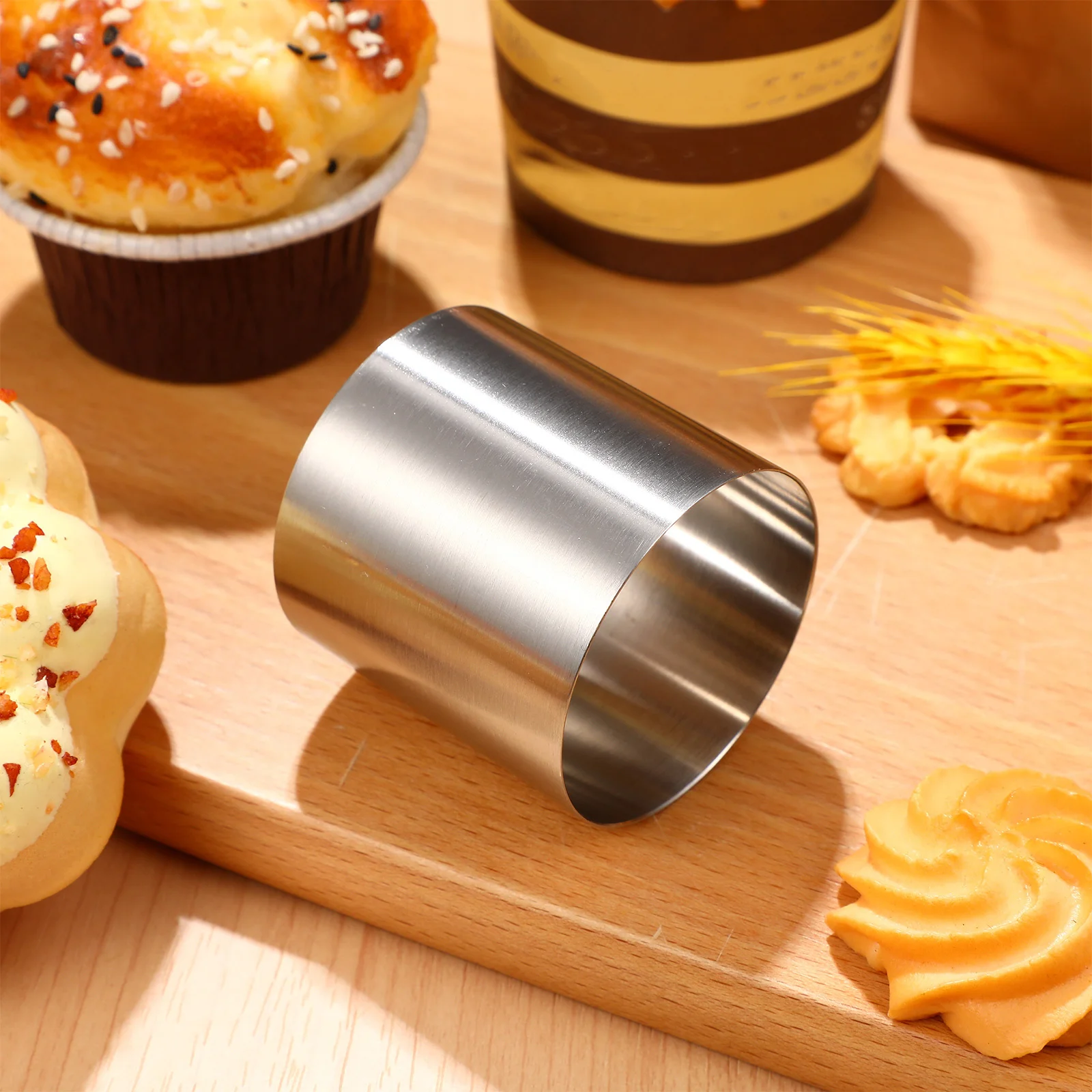 

Stainless Steel Mini Heart Cake Pans 8pcs Baking Ring Mold Set for Tart Mousse Cheesecake Tools