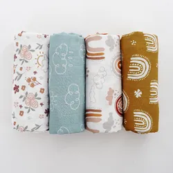 Elinfant 100% cotton 120*110cm 2 Layers Newborn Baby Bath Towel Wrap Muslin Swaddle Blankets Wholesale Dropshipping