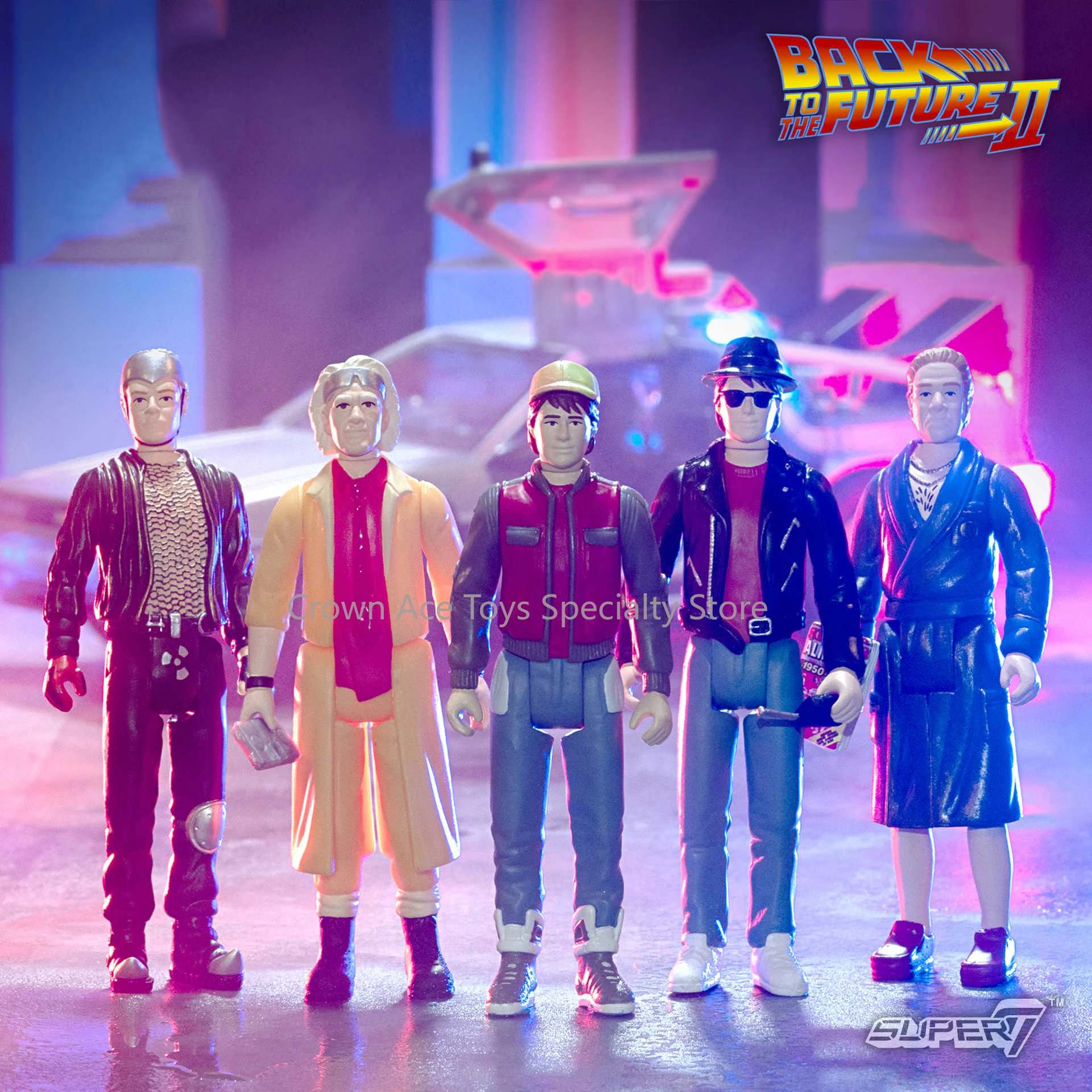 

In Stock Super7 Back To The Future Biff Tannen Doc Brown Griff Tannen Marty Mcfly Fifties Marty Hanging Card 3.75in Desktop Toys