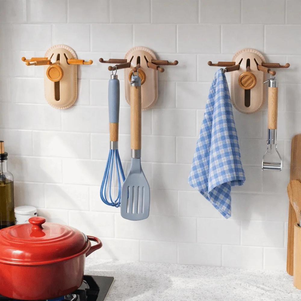 

Plastic 5 Claws Telescopic Hook Wall Mounted Space Saving Kitchen Utensil Hook Strong Adhesive Spatula Storage Rack Bedroom