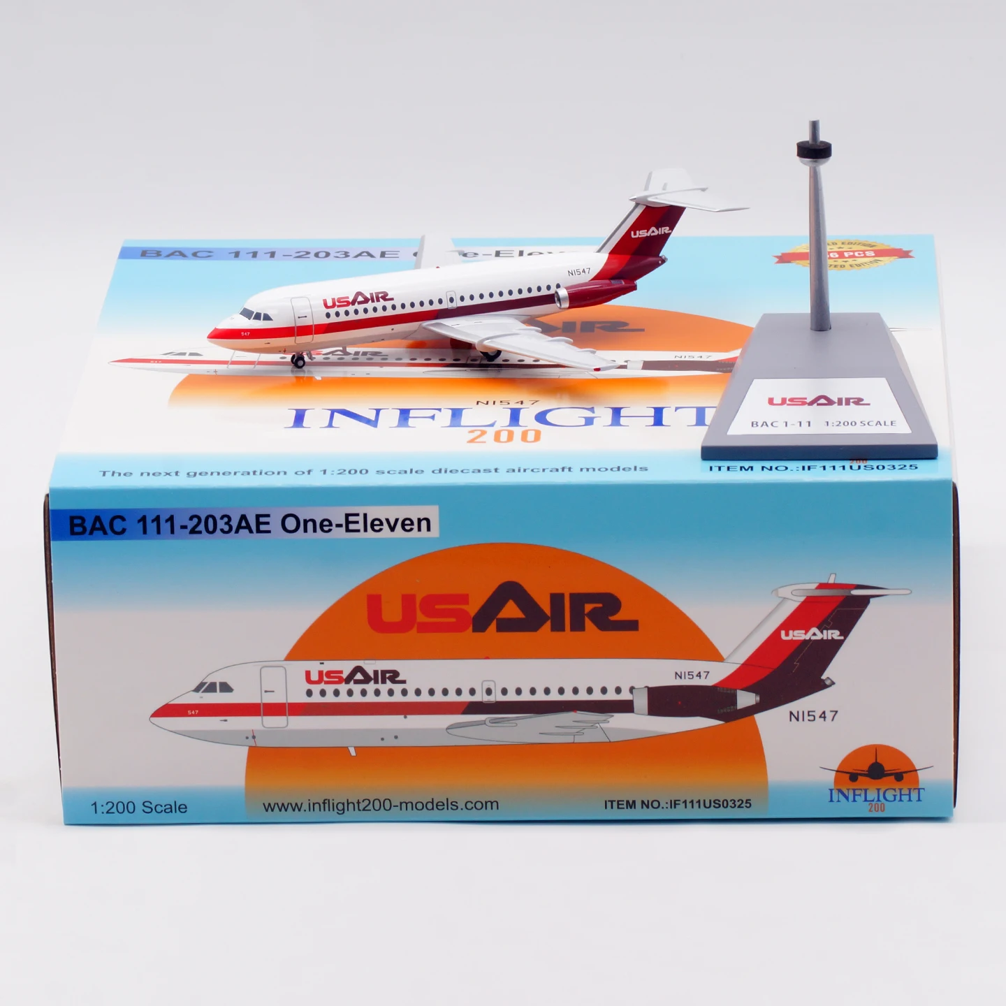 

IF111US0325 Alloy Collectible Plane Gift INFLIGHT 1:200 USAir BAC 111-203AE One-Eleven Diecast Aircraft Jet Model N1547