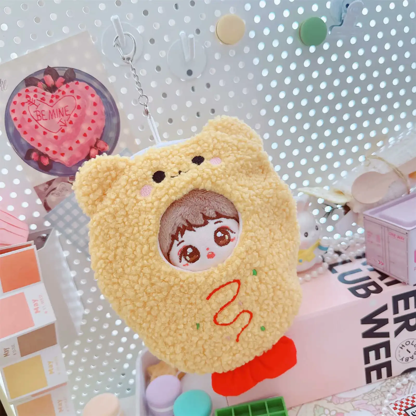 Cartoon Fried Shrimp Dog Kawaii Doll Clothes For 17cm Labubu Doll and 10cm Cotton Doll Accessories