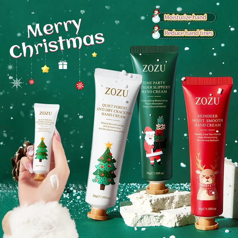 Christmas Hand Cream Fragrance Gift Set 3Pcs Moisturizing Anti-Dry Cracking Brighten Nourishing Hand Skin Care Product Gift