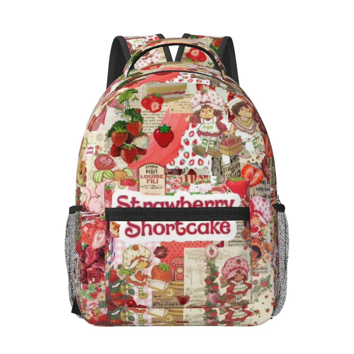 Cute-Cartoon-Strawberry Backpack for Men Women Fashion Student Business Daypack College Shoulder Bag 17in