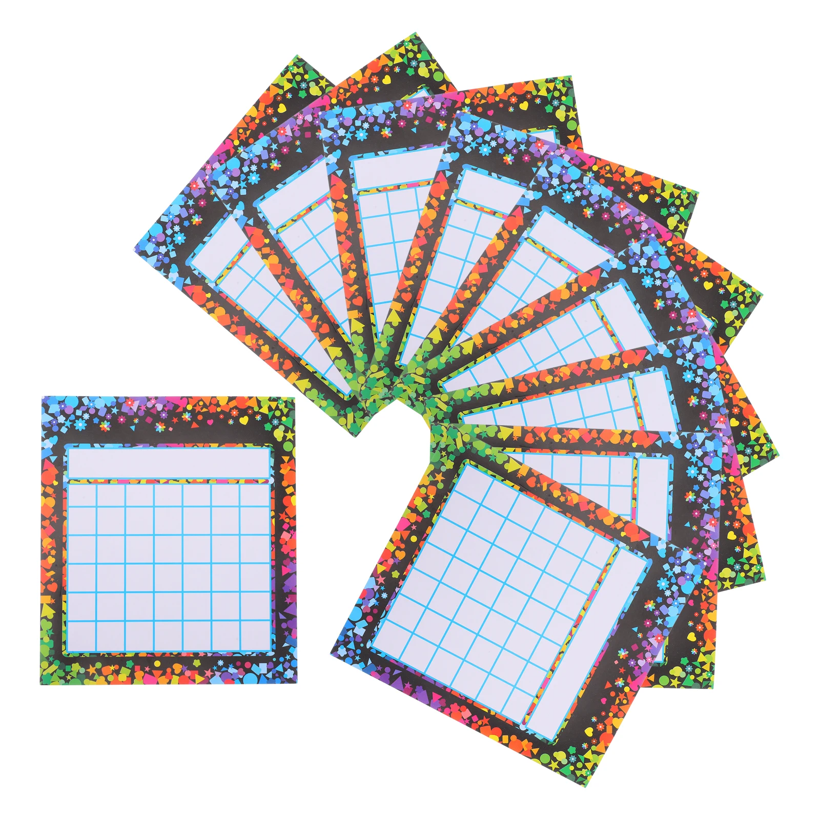 

50pcs Teaching Incentive Card Behavior Clip Chart for Classroom Chore Kids Sticker Reward Punch Cards Star Charts