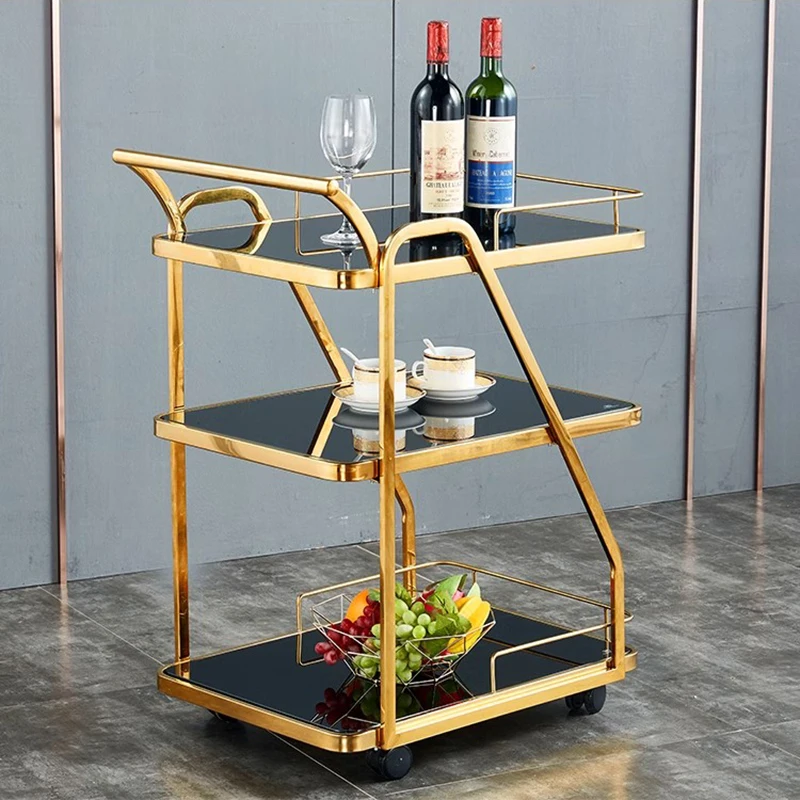 Organizer Kitchen Island Trolley Utility Tea Cart Bar Tables Rolling Trolley Wine Rack Serving Archivadores Hotel Furiture