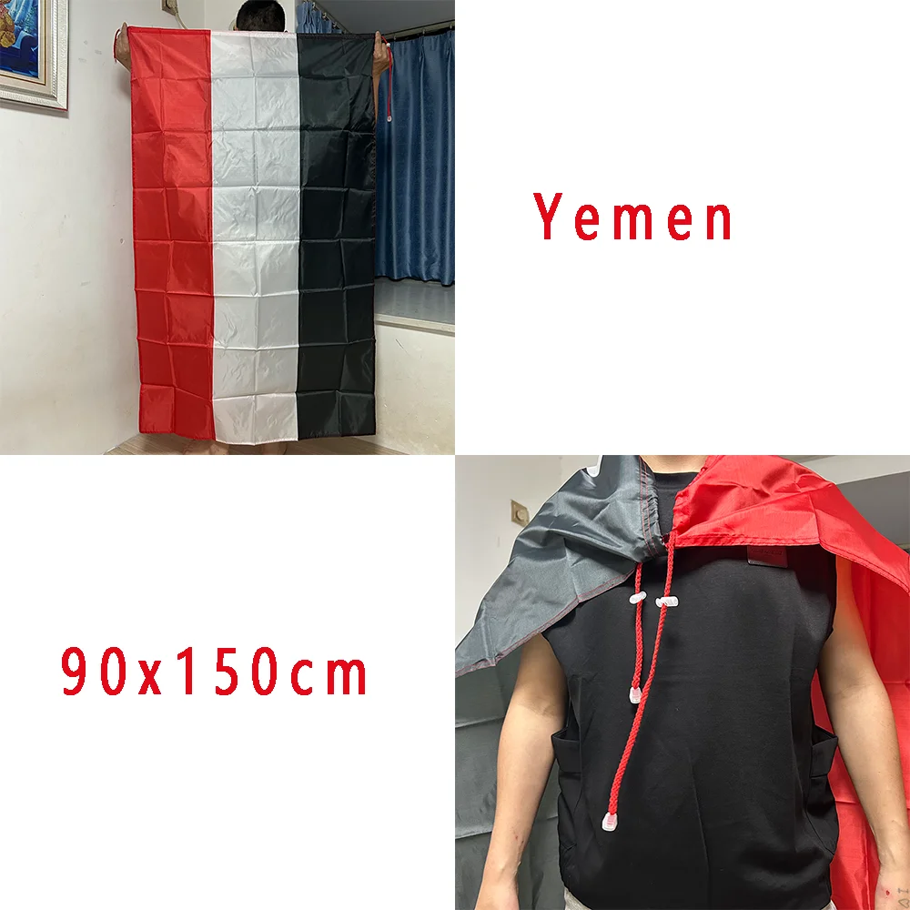 Yemen Shawl Flag 90x150cm 3x5 Feet Super Poly Football Yemen Shoulder Flag Indoor Outdoor Yemen Polyester Flags
