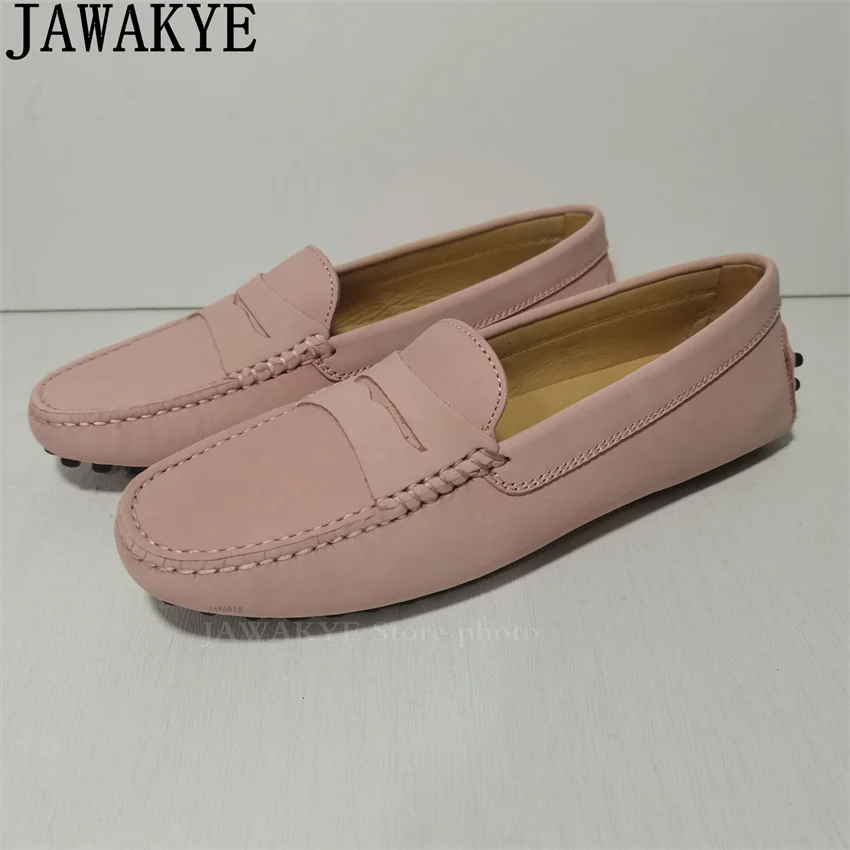 Summer Hot Doudou Shoes Women\'s Loafers Flat Shoes Casual Slip-on Walk Shoes Runway Formal Business Genuine Leather Shoes Woman