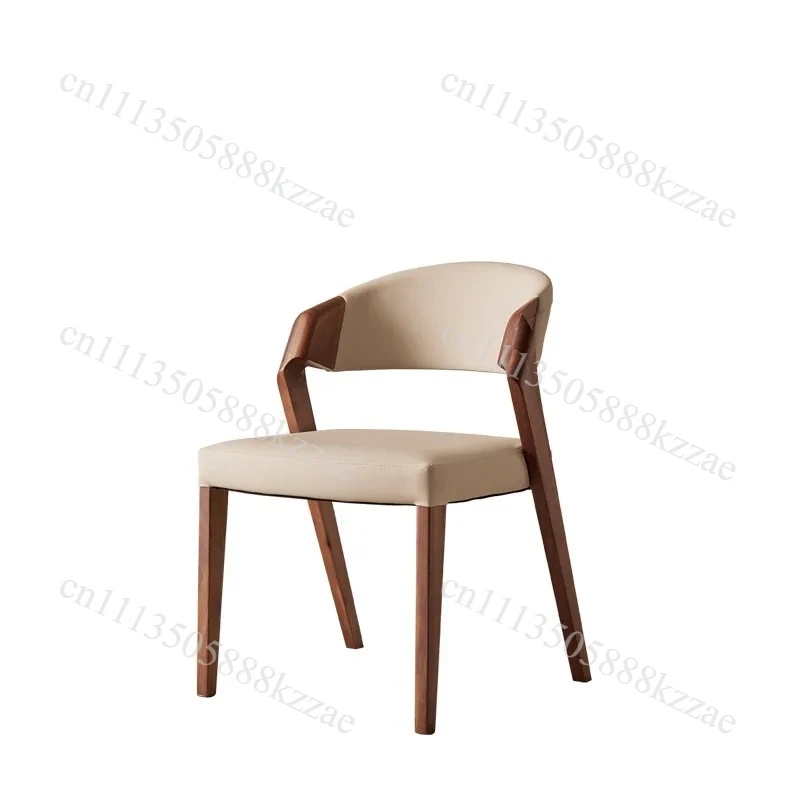 Nordic High-end Light Luxury Ash Wood Dining Chair Wabi-sabi Style Chair Designer Structure Armchair Restaurant Backrest Chair