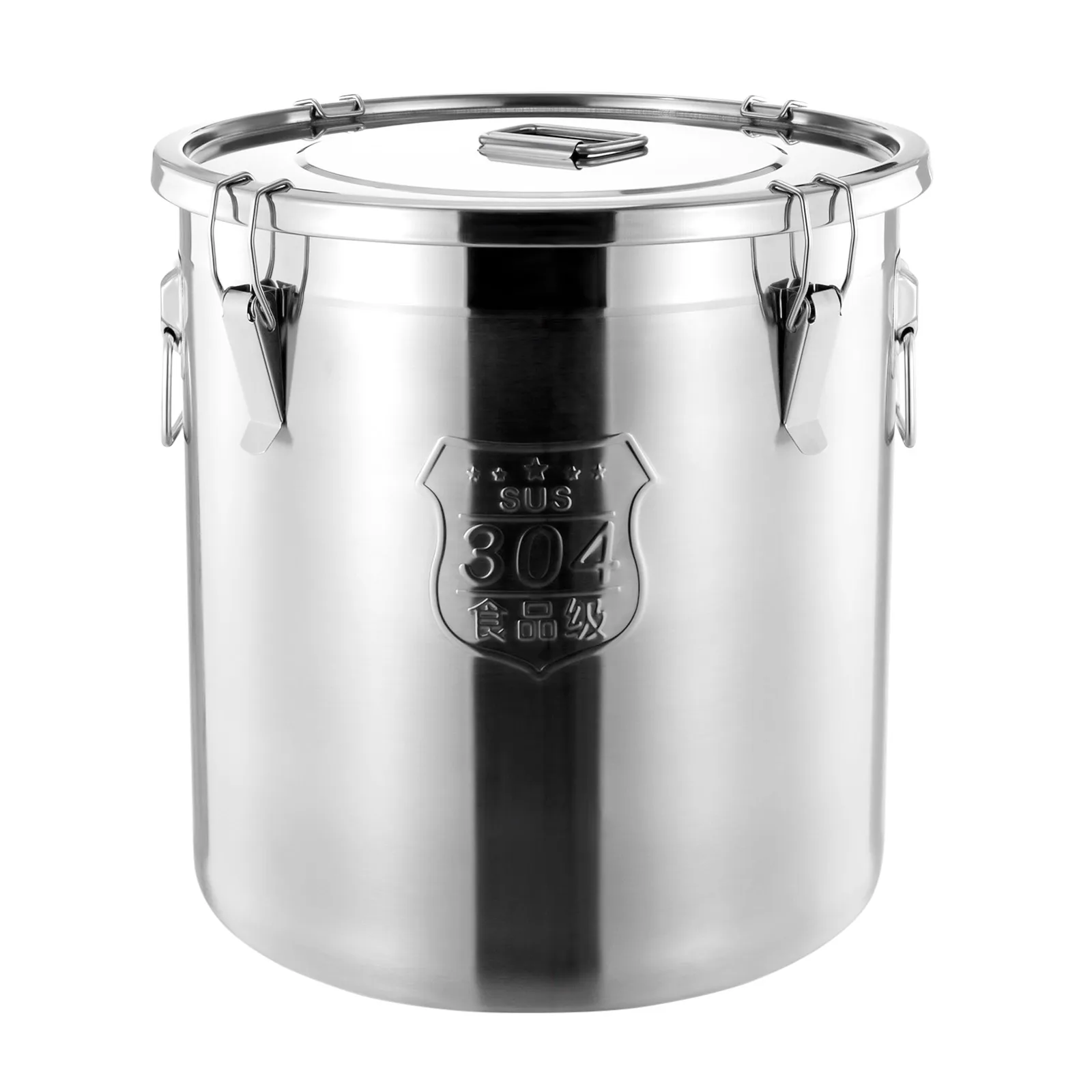 

Rice Container, 304 Stainless Steel, Food-Grade, Sealed with 4 Clips and Silicone Ring, Stackable, Easy to Clean