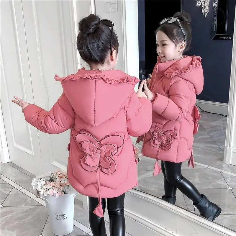 New Winter Girls Jackets Keep Warm Thicken Coat Fashion Zipper Waterproof Outerwear Kids Clothes for Girls 6 8 9 10 11 12 Years