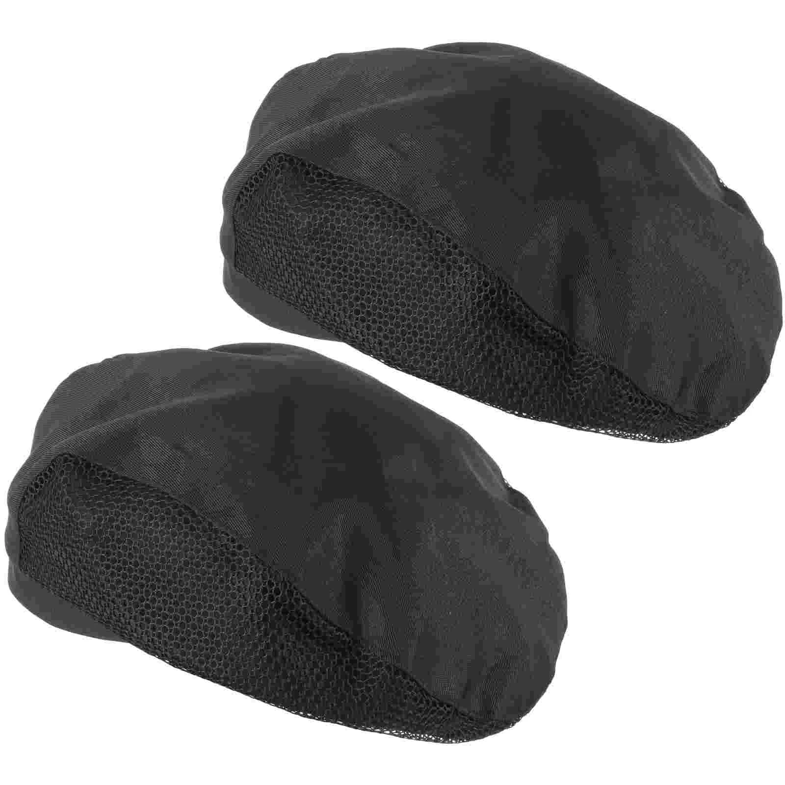 2 Pcs Costume Hats Hair Nets for Men Waiter Beret Worker Elasticity Skull Cap Women Cook Chef Black Man