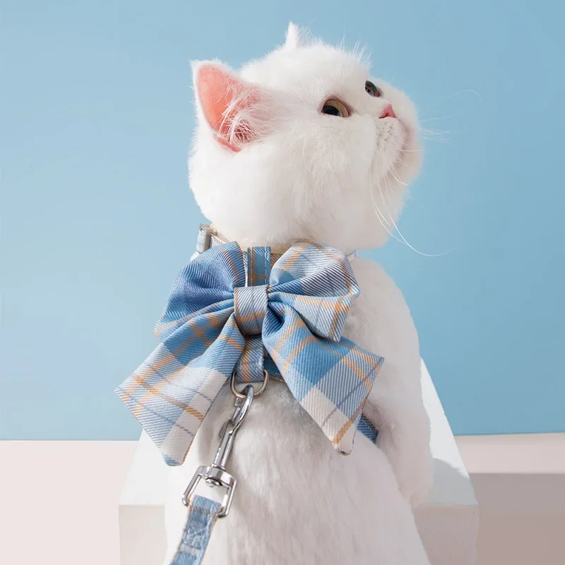 Collar Cute Pet Harness with Breast Strap Traction Rope Cat Clothes Harness Vest Princess Puppy Kitten Accessories Cat Dog