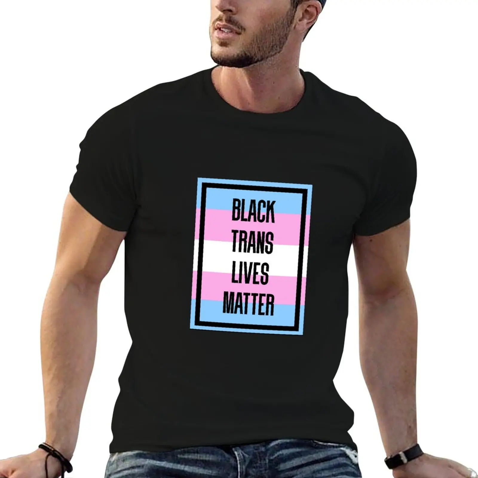 

Black Trans Lives Matter T-Shirt plain graphic t shirts baggy shirts t shirts for men cotton