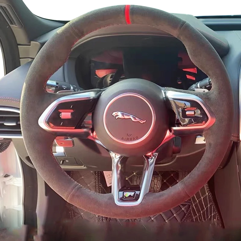 

Чехол на руль автомобиля своими руками для JAGUAR XEL XFL F-TYPE XJ XEF-PACE, автомобильные замшевые аксессуары для интерьера