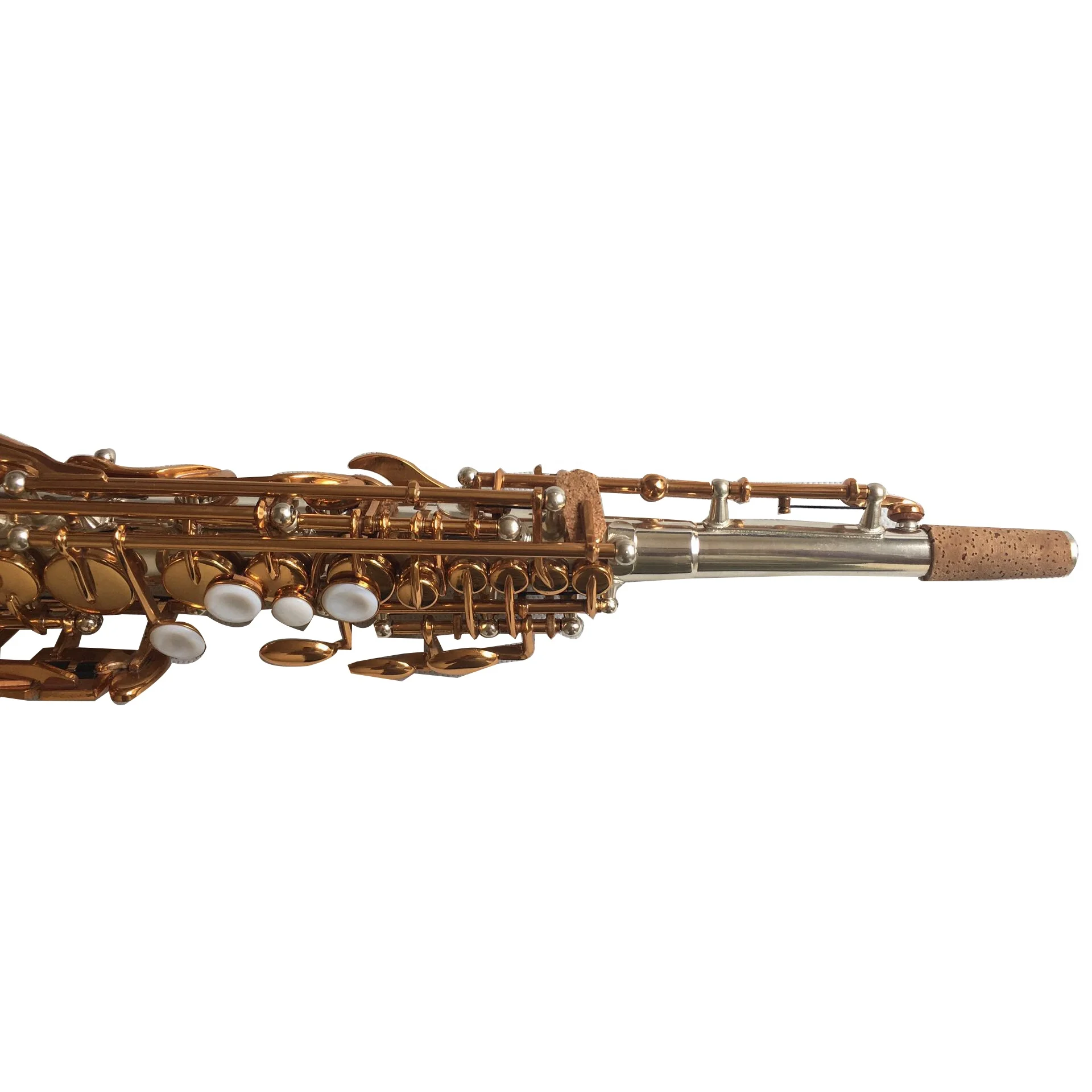 Woodwind Instruments Saxophone soprano Chinese OEM Production White Brass Body Straight soprano Saxophone