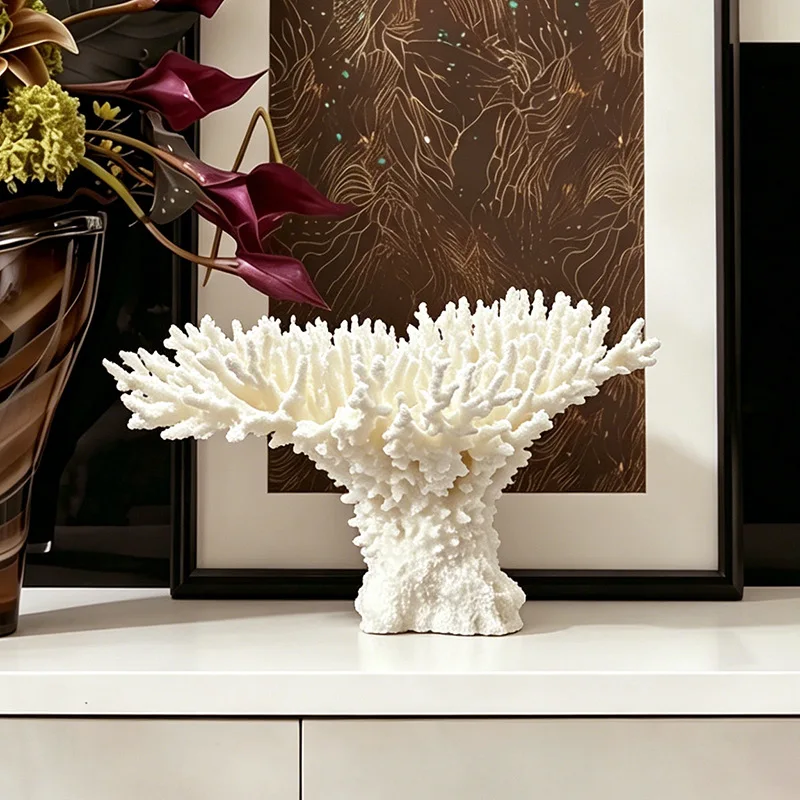 Simple Simulation Coral Ornaments Synthetic Resin Plant Decorative Ornaments Home Study Porch Cabinet Luxury Decorations